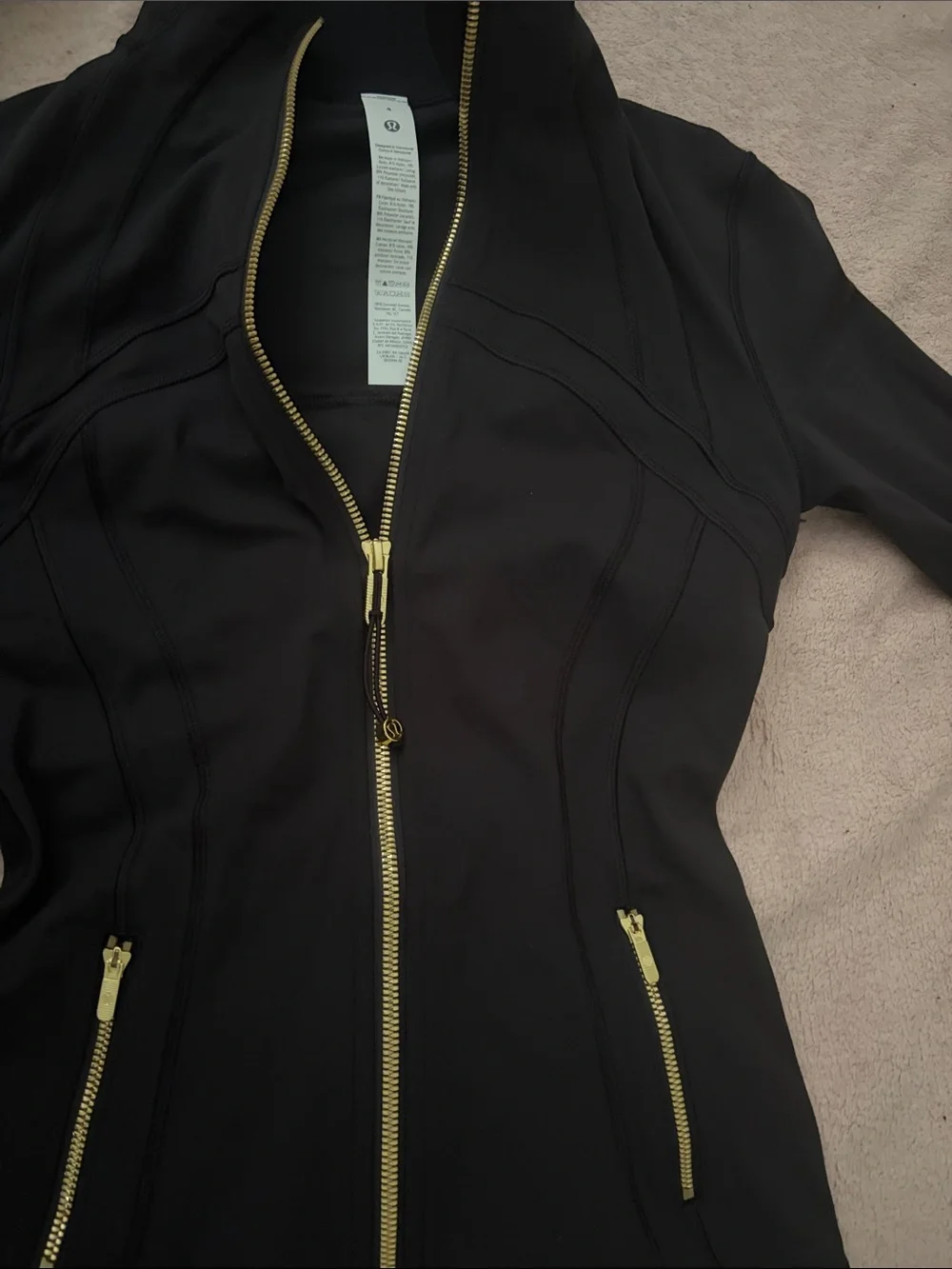 lululemon athletica Black Jacket with Gold Zippers